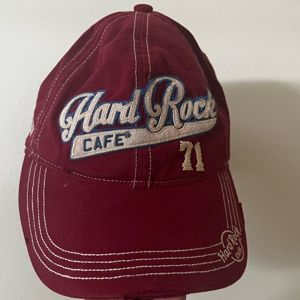 Hard Rock Cafe New York 71 red womens hat.